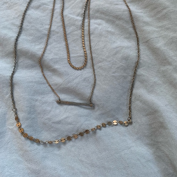 3 layer gold necklace - Picture 3 of 5